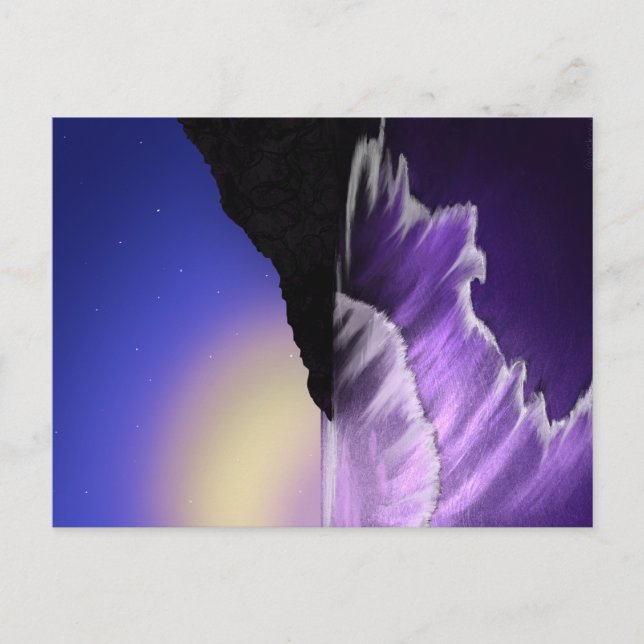 Starkes Meer und Sternenhimmel Postkarte (Vorderseite)