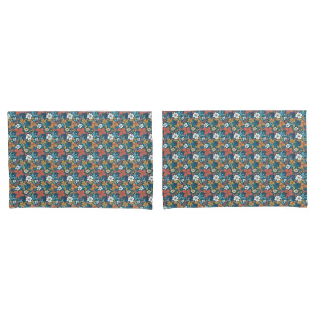 Starkes Sommerblumenmuster Kissenbezug (Vorderseite-Set)