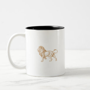 Starkes Stolz Lion Dunkles Gold Zweifarbige Tasse