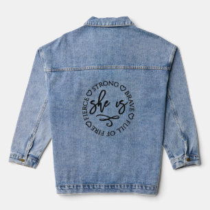 Starkes und tapferes inspirierendes Zitat Jeansjacke