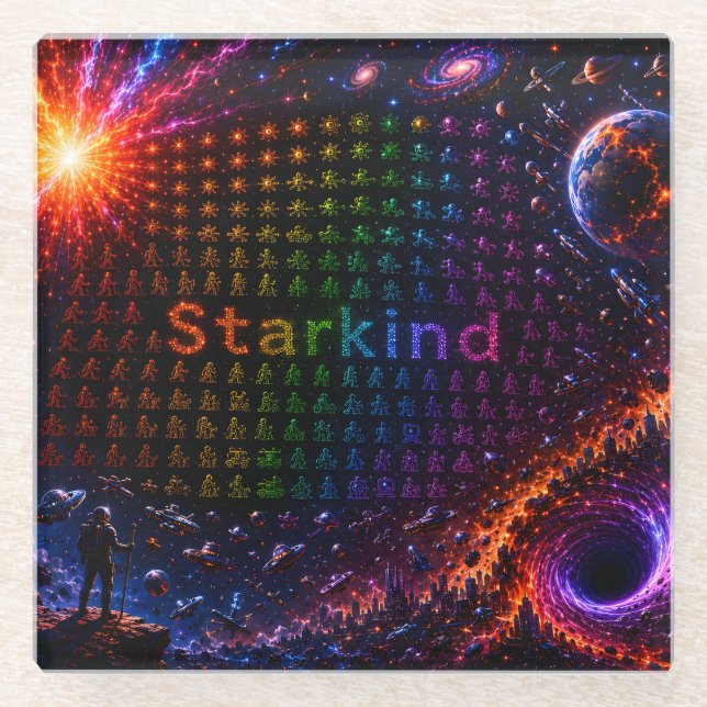 Starkind – Kosmische Evolution des Lebens Glasuntersetzer (Vorderseite)
