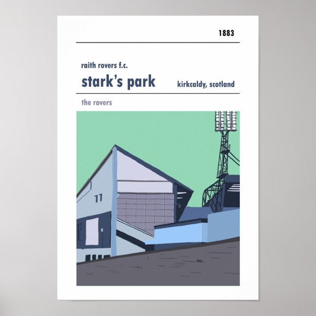 Stark's Park, Kirkcaldy. Hauptstand Druck. Poster (Vorne)