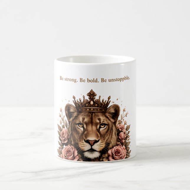 Stärkung des gekrönten Löwen Kaffeetasse (Mittel)