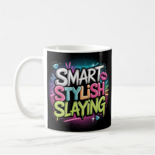 Stärkung des Graffiti-Slogan Neon schwarz-rosa Tex Kaffeetasse