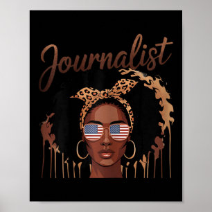 Stärkung schwarzer Journalisten, kühnes Afro-Portr Poster