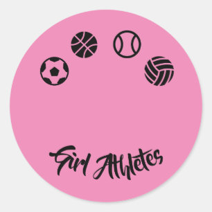 Stärkung von Pink Celebrate Girl Athletes Stickers