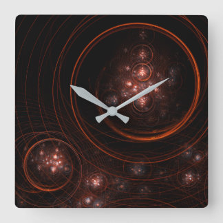 Starlight Abstract Art Square Quadratische Wanduhr