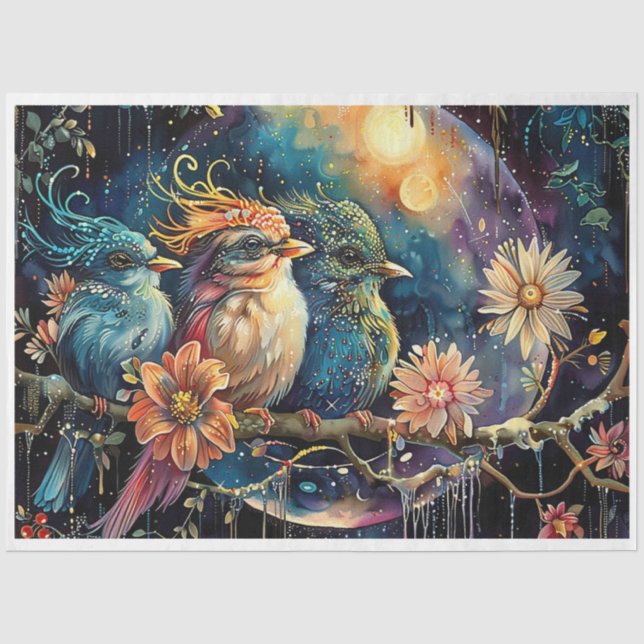 Starlight Birds Seidenpapier (Vorderseite)