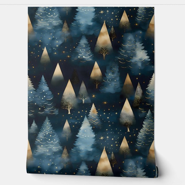 Starlight Evergreen Dreams Botanisch Tapete (Abrollen)
