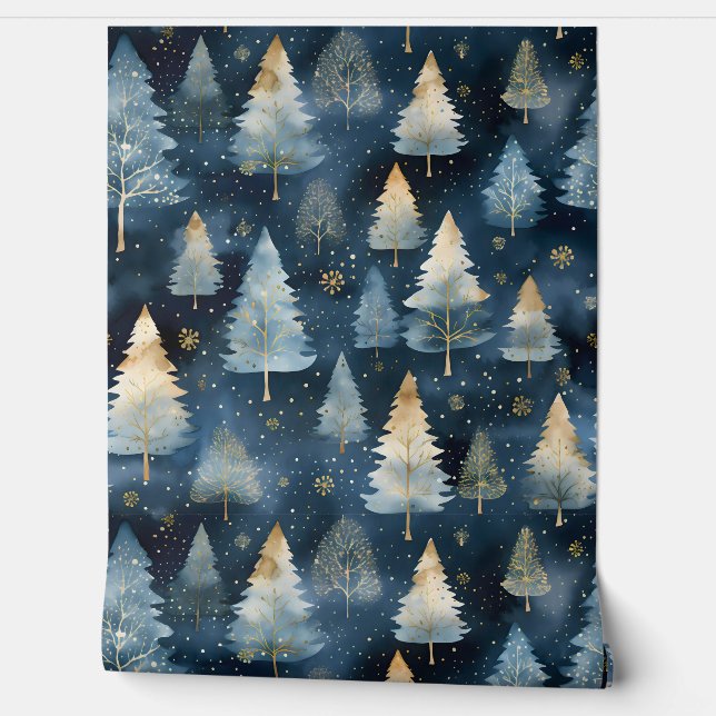 Starlight Evergreen Dreams Botanisch Tapete (Abrollen)
