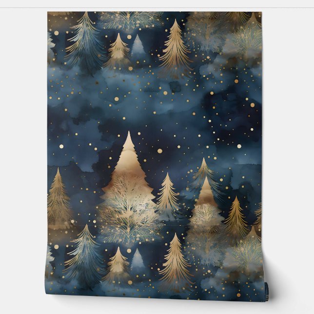 Starlight Evergreen Dreams Botanisch Tapete (Abrollen)
