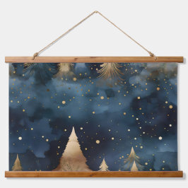 Starlight Evergreen Dreams Botanisch Wandteppich Mit Holzrahmen