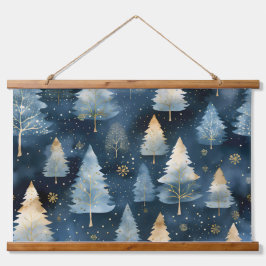 Starlight Evergreen Dreams Botanisch Wandteppich Mit Holzrahmen