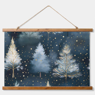 Starlight Evergreen Dreams Botanisch Wandteppich Mit Holzrahmen
