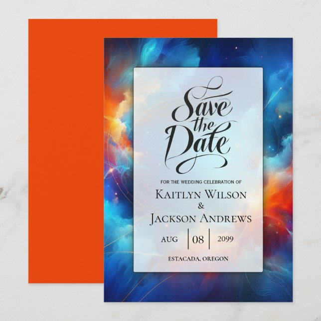 Starlight Fusion von Feuer und Eishochzeit Save The Date (Vorne/Hinten)