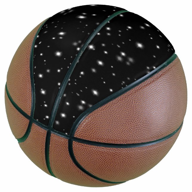 Starlight Glitzern Schwarz-Weiß-Stars Basketball (angewinkelt)