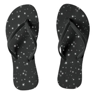 Starlight Glitzern Schwarz-Weiß-Stars Flip Flops