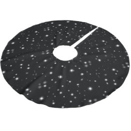 Starlight Glitzern Schwarz-Weiß-Stars Polyester Weihnachtsbaumdecke