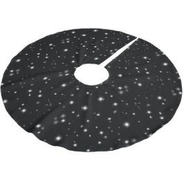 Starlight Glitzern Schwarz-Weiß-Stars Polyester Weihnachtsbaumdecke