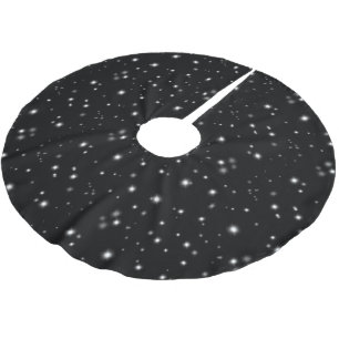 Starlight Glitzern Schwarz-Weiß-Stars Polyester Weihnachtsbaumdecke