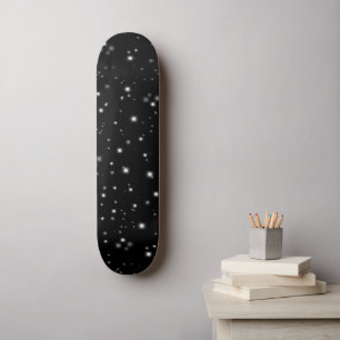 Starlight Glitzern Schwarz-Weiß-Stars Skateboard