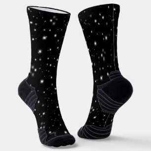 Starlight Glitzern Schwarz-Weiß-Stars Socken