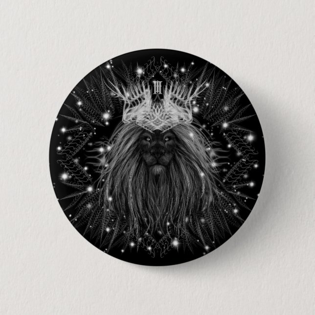 Starlight Lion mit Crosstramm Button (Vorderseite)