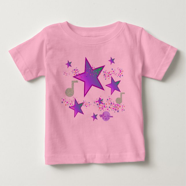 Starlight Lullaby Pink Baby Tutu Bodysuit Baby T-shirt (Vorderseite)