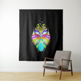 Starlight Oracle Owl Wandteppich
