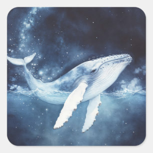 Starlight Path of the Humpback Whale Quadratischer Aufkleber