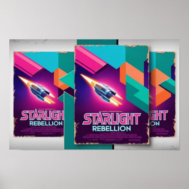 Starlight Rebellion Retro Pop Culture Poster 80er (Vorne)