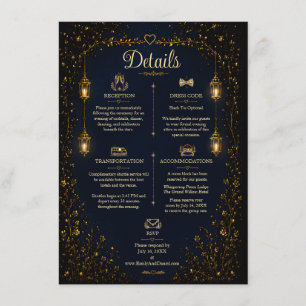 Starlight Symphony Hochzeitsdetails Karte