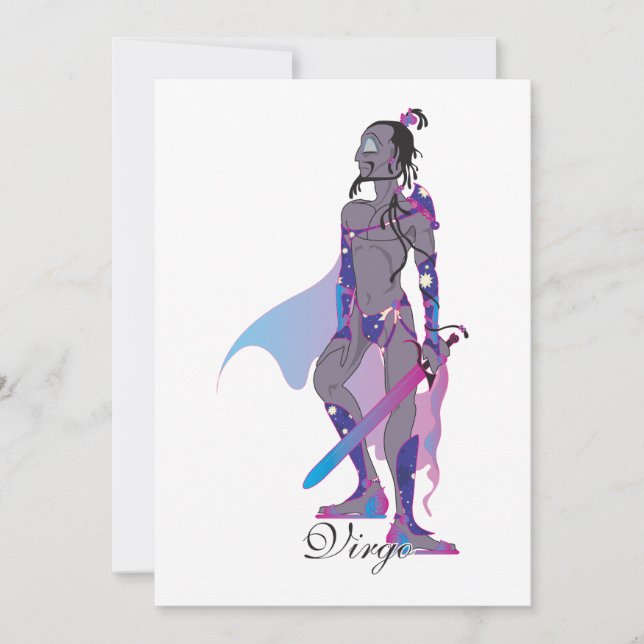 Starlight Virgo (männlich) Einladungen (Vorderseite)