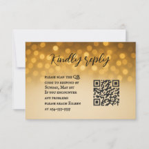 Starlight Vow QR Code Wedding RSVP Card