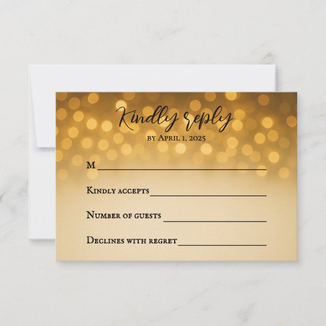 Starlight Vow Wedding RSVP Card Karte (Vorderseite)