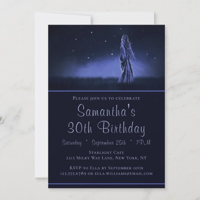 Starlight Wanderer 30. Geburtstag Einladung (Vorderseite)