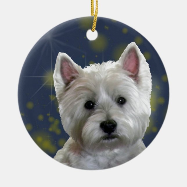 STARLIGHT WESTIE KERAMIK ORNAMENT (Vorne)