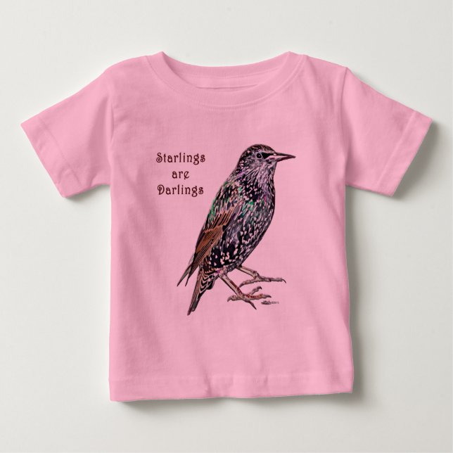 Starlings sind Darlings Baby T-shirt (Vorderseite)