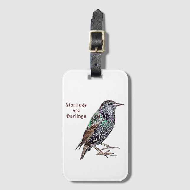 Starlings sind Darlings Gepäckanhänger (Vorderseite Vertikal)