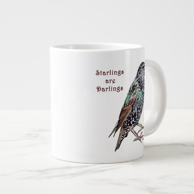 Starlings sind dunkel Jumbo-Tasse (Vorderseite Rechts)
