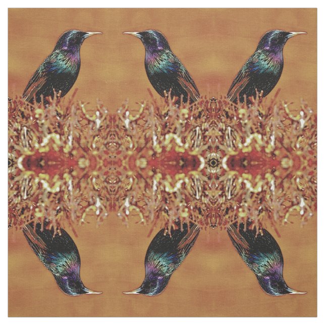 Starlings-Vogel-Gewebe Stoff (Muster)