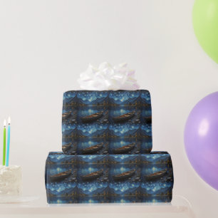 "Starlit Drift: Angeln unter dem Kosmos Geschenkpapier