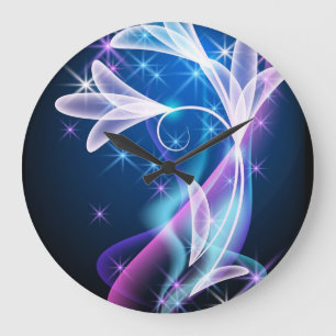 Starlit Elegance: Blumendesign Deep Blue Uhr