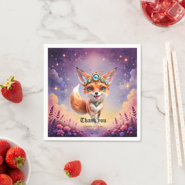 Starlit Fox of the Moonlit Meadows.  Serviette (Beispiel)