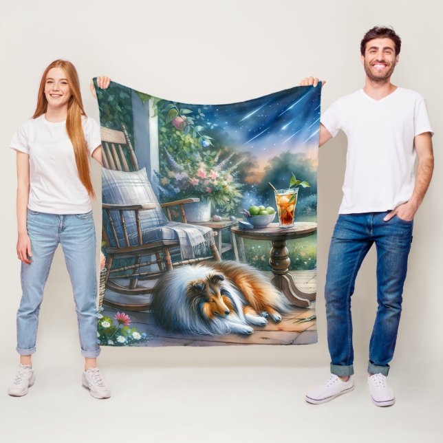Starlit Garden Porch Sheltie Dream Fleecedecke (Beispiel)