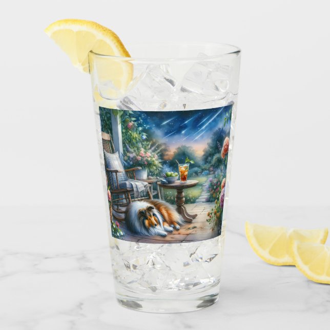 Starlit Garden Porch Sheltie Dream Glas (Vorderseite Ice)