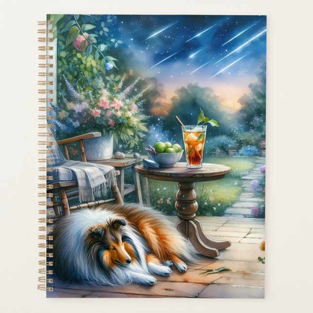 Starlit Garden Porch Sheltie Dream Planer (Vorderseite)