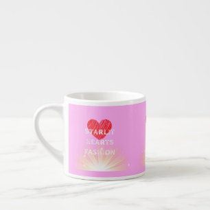 Starlit Hearts Fashion Red Heart Shine Espressotasse
