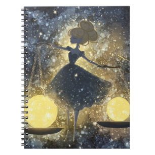 Starlit Libra Goddess-Notebook Notizblock