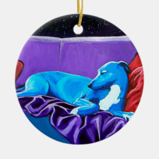 'Starlit lurcher Keramikornament